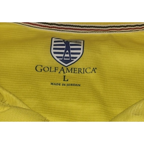 Golf America Mens Short Sleeve‎ Yellow Shirt - Picture 2 of 3